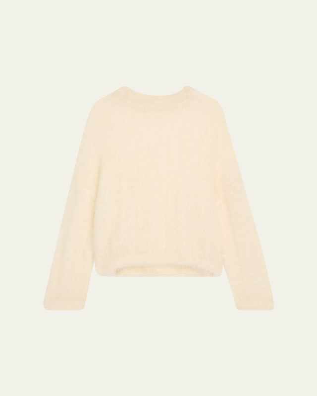 Mohair Cozy Candy Floss Knit Crewneck Sweater